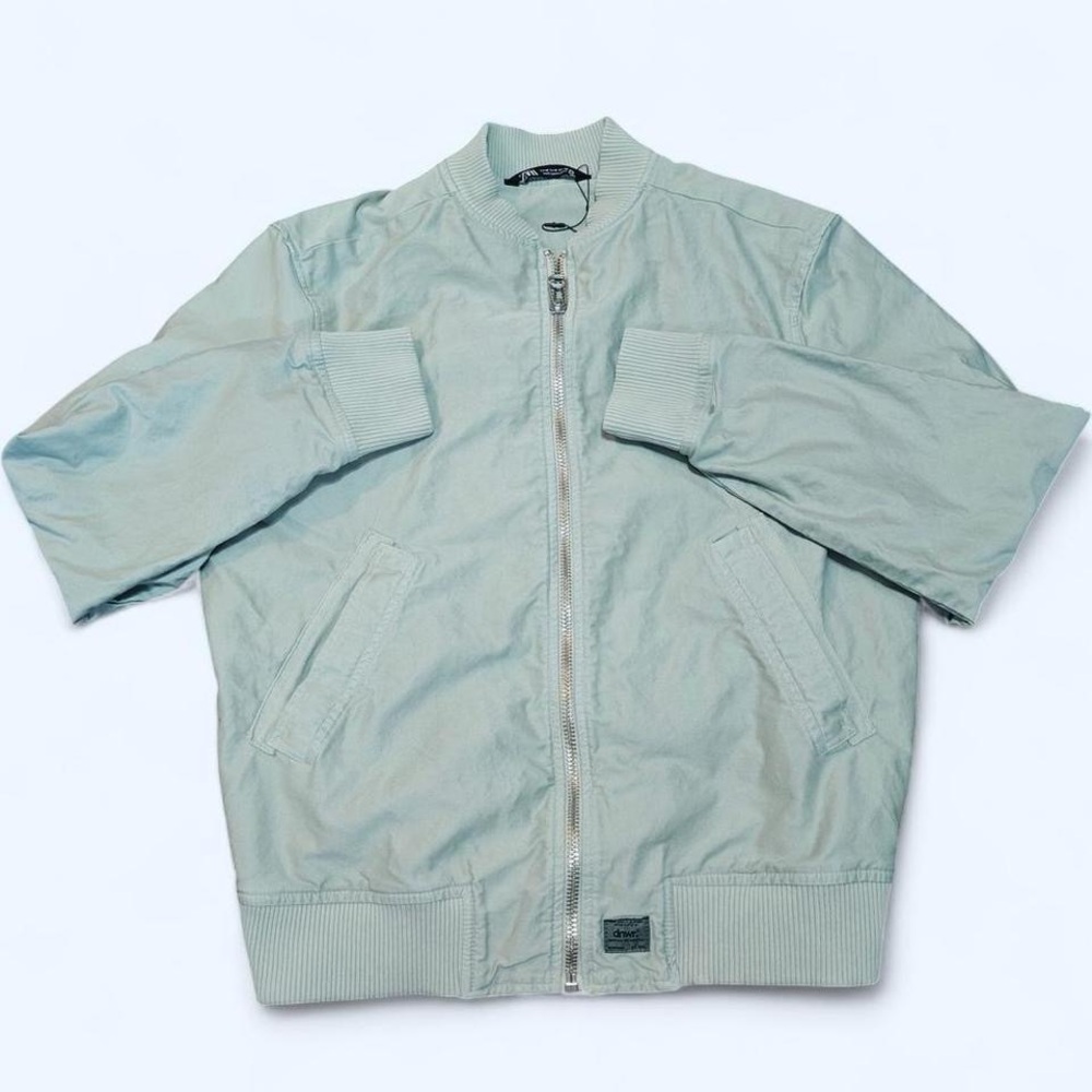 Men's Zara Light Green Bomber Jacket